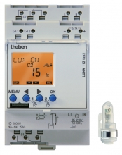 LUNA 112 top2 AL, 2-х канальный сумеречный выключатель Theben в комплекте с наружным цифровым датчиком освещенности (арт. 1120100)